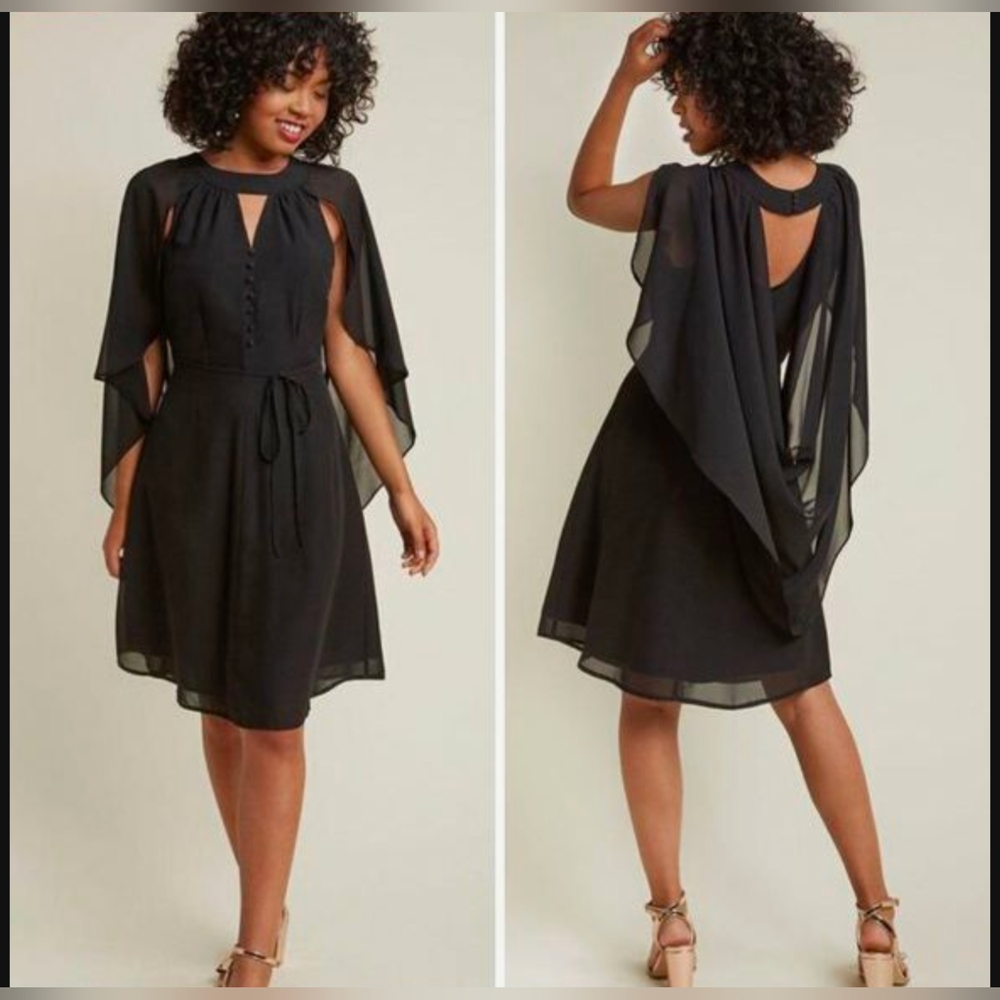 Modcloth Icing On The Cape Dress